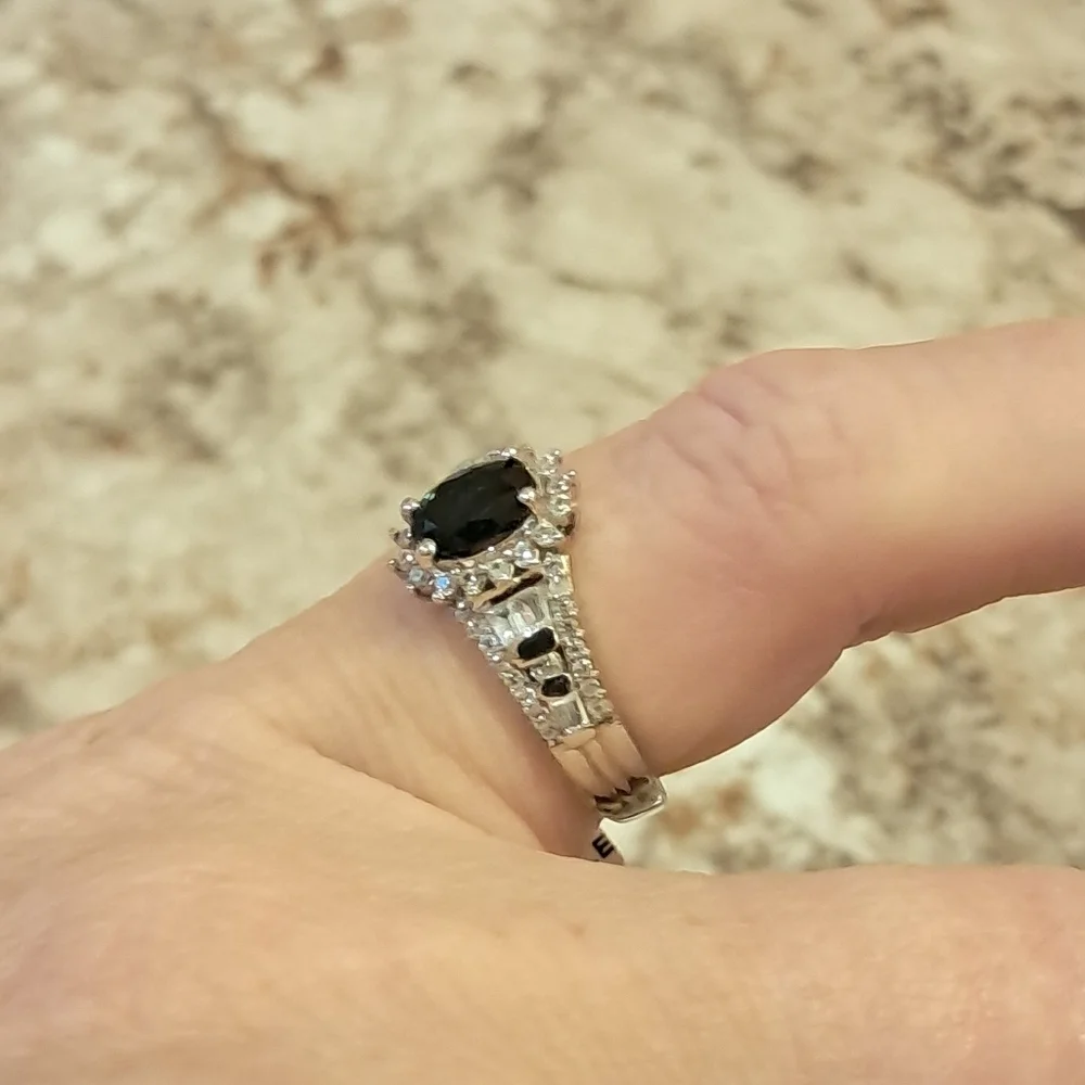 AAA Monte Belo Indicolite and White Zircon Starburst Halo Ring